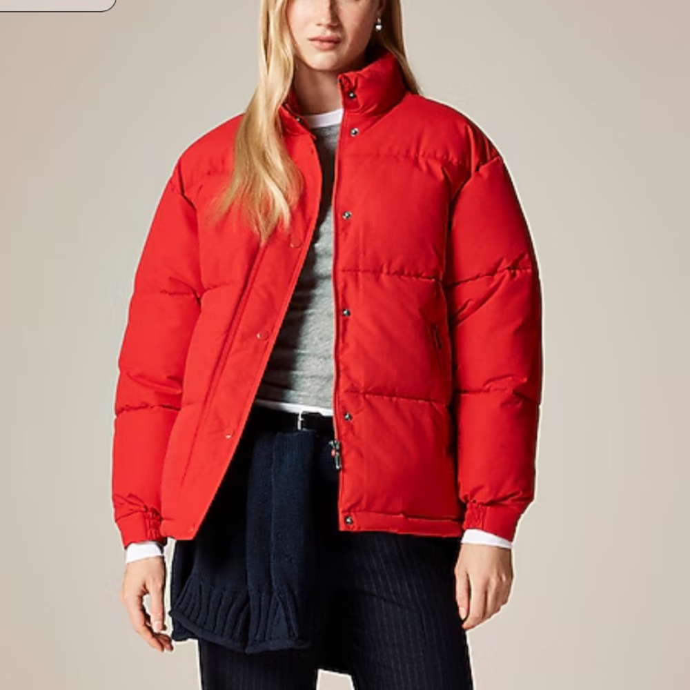 J.Crew Red Puffer Jacket